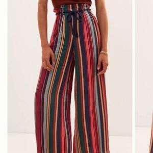FARM Rio by Anthropologie NWT striped wide leg pants size Medium